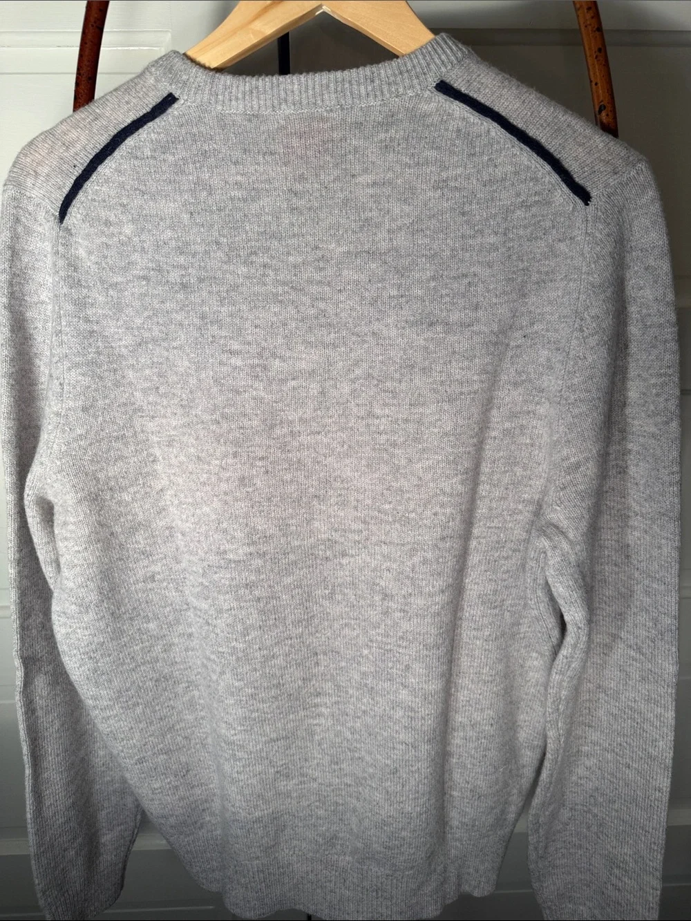 Men Vintage Brooks Brothers 1818 Pure Lambswool V Neck Sweater Gray Preppy Large